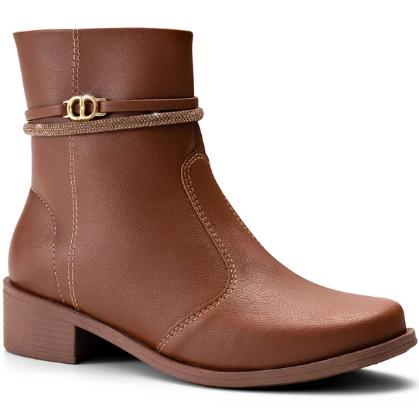 Bota Feminina Lumiss Montaria Rasteira Cano Baixo Strass