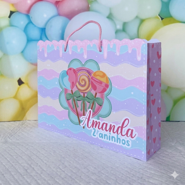 Sacolinha Personalizada Doceria Confeitaria Doces Lembrancinha Festa Infantil  Sacola Aniversário