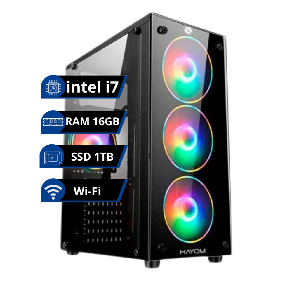 Pc Gamer barato intel core i7 /16GB/SSD 1TB/ WI-FI/ FONTE / NOTA FISCAL+GARANTIA