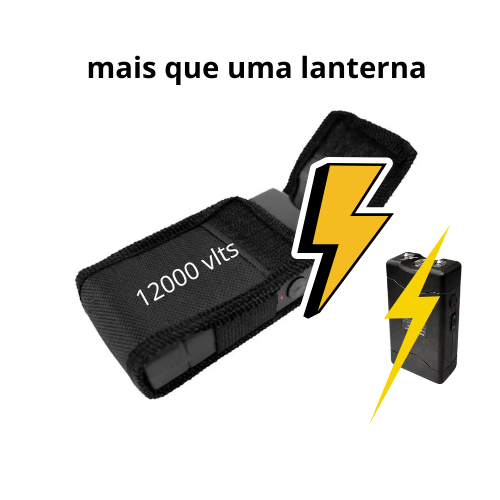 Lanterna Holofote Led Recarregável Tipo-C  Alta voltagem 12000 vlts em Oferta na Shopee