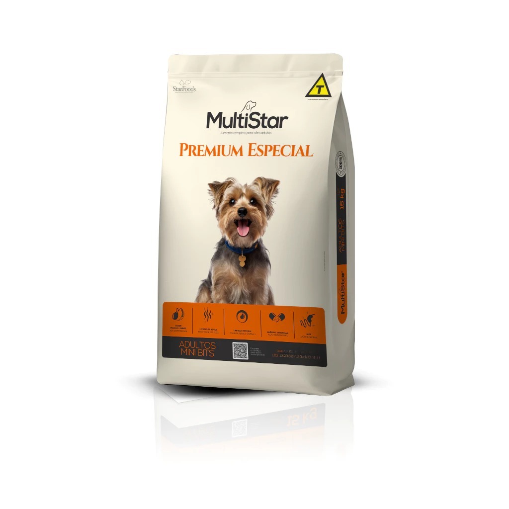 Ração Multi Star Dog Mini Bits Raças Pequenas - 10,1kg