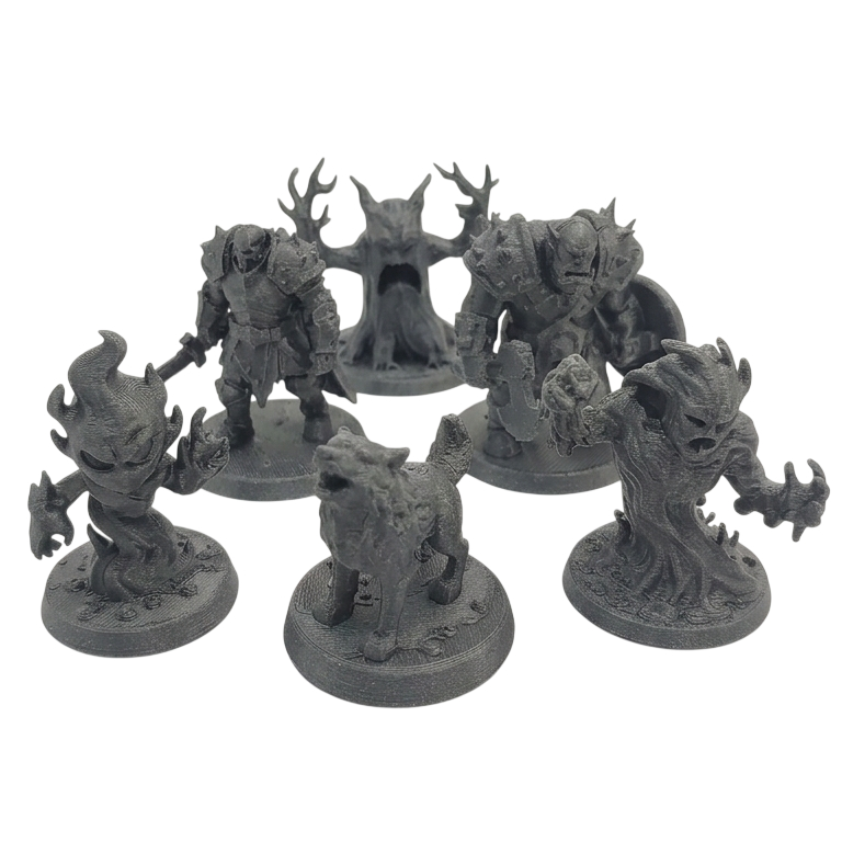 Set kit com 6 monstros rpg D&D bonecos miniatura jogos esqueleto orc arvore lobo miniatura