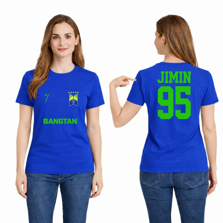 CAMISETA COPA DO MUNDO BRASIL BANGTAN BTS 0T7  AZULP AO GG BANGTAN 100% ALGODÃO ENVIO IMEDIATO
