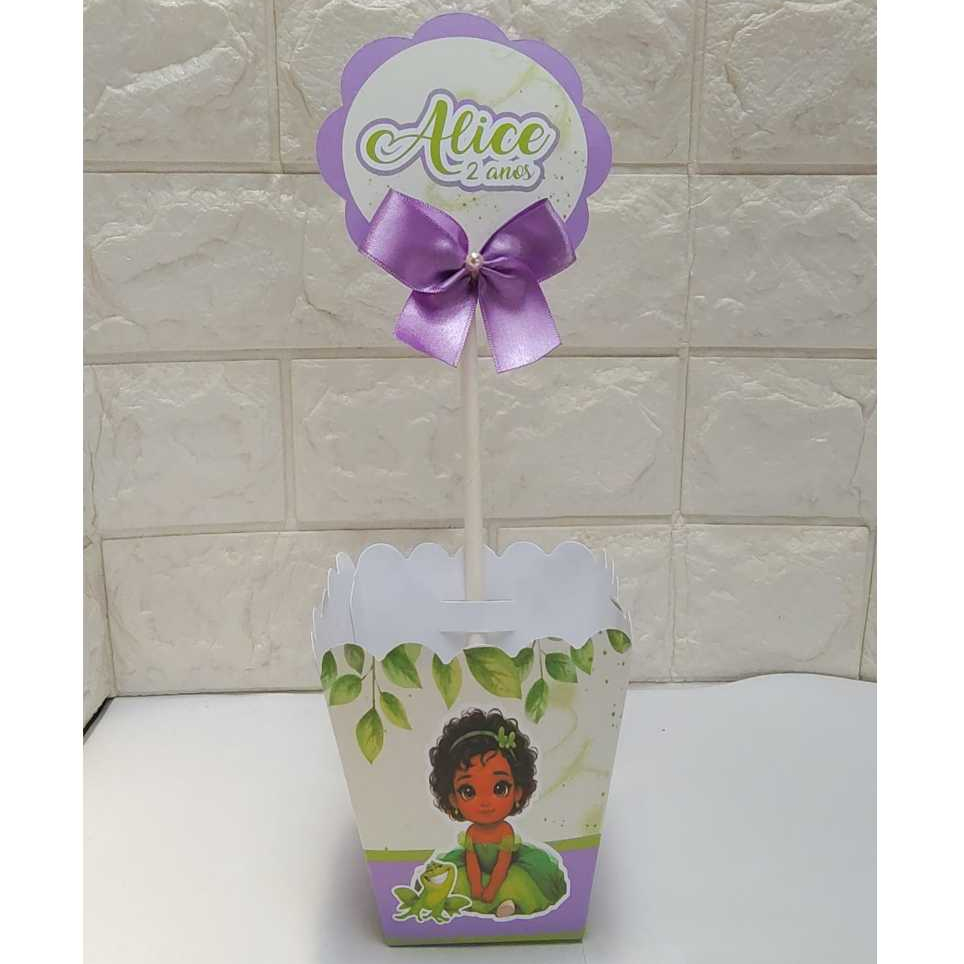 Centro de Mesa Cachepot Princesa Tiana A princesa e o sapo personalizadas | Lembrancinhas |Festa infantil Caixinhas