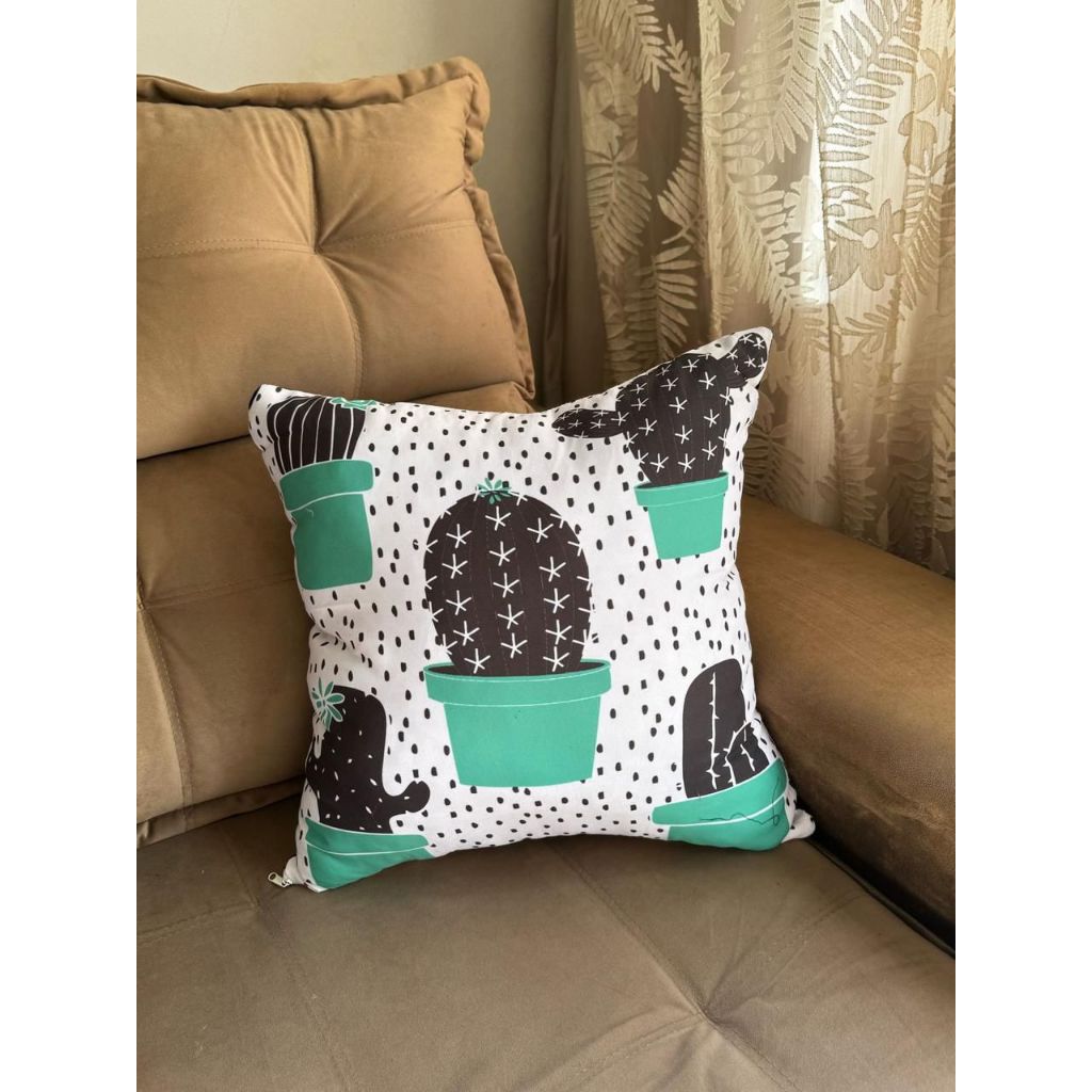 Capa de Almofada Avulsa Decorativa 42x42 Estampas Bonitas com Zíper Fácil de Lavar para Sofá Quarto Sala Varanda