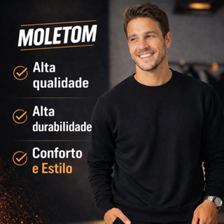 Blusão de Moletom Masculino Peluciado Liso Alta Qualidade em Oferta na Shopee