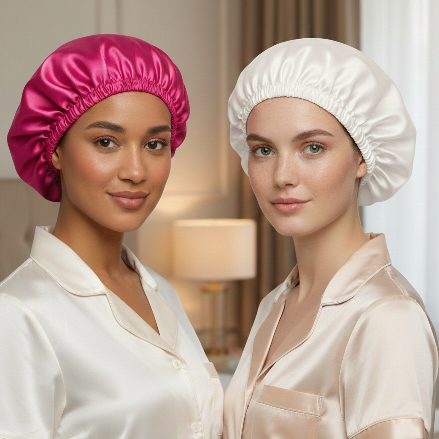 Kit 2 Touca Cetim Dupla Face Anti Frizz Grande Luxo,Reduz Frizz e Quebra Capilar Conforto para Dormir