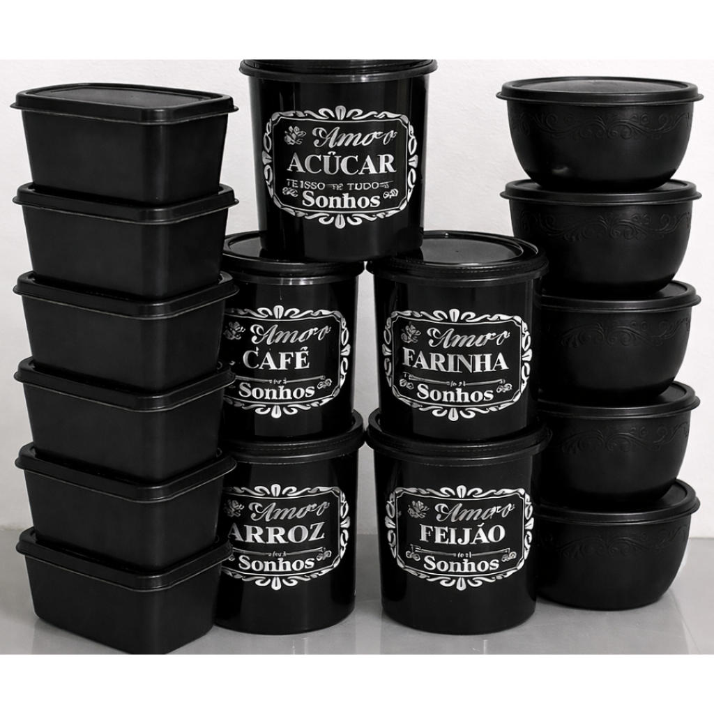 Jogo de Potes Herméticos para Mantimentos 15 Unidades  + Tigelas 600ml Kit Completo em Oferta na Shopee