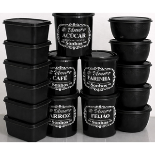 Jogo de Potes Herméticos para Mantimentos 15 Unidades  + Tigelas 600ml Kit Completo em Oferta na Shopee