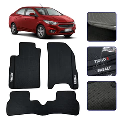 Jogo de Tapete Emborrachado para Prisma 2013 14 15 16 17 18 2019 Premium Kit Automotivo