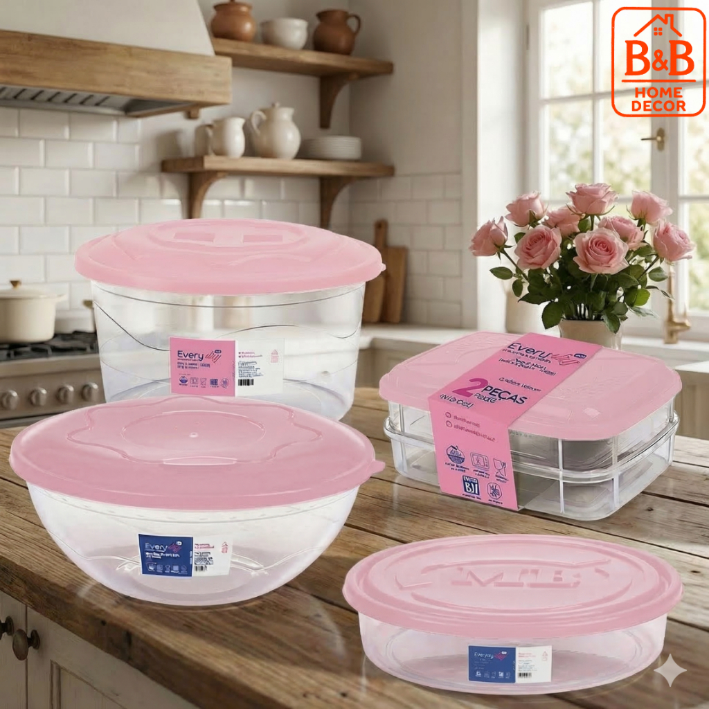 Kit 4 Potes De Plástico Organizadores Cozinha Porta Frios Torteira Saladeira BPA Free