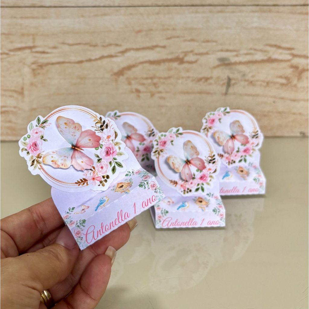 KIT CAIXINHAS PERSONALIZADAS - PORTA BIS DUPLO JARDIM DAS BORBOLETAS  - LEMBRANCINHA - FESTA JARDIM DAS BORBOLETAS