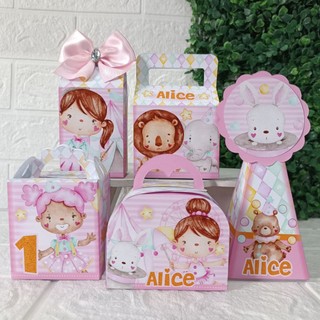 kit festa circo rosa aquarela/ caixas personalizadas circo rosa/ lembrancinhas aniversário circo rosa