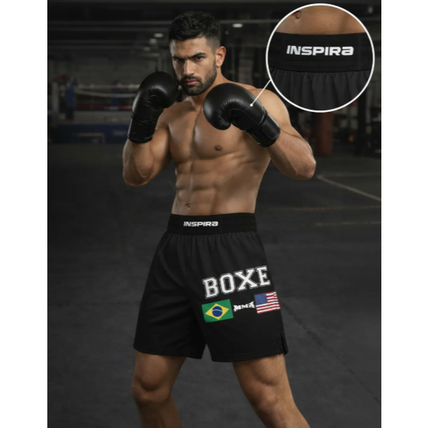 Bermuda Calção De Boxe Short Masculino Kickbixing Treino Mma