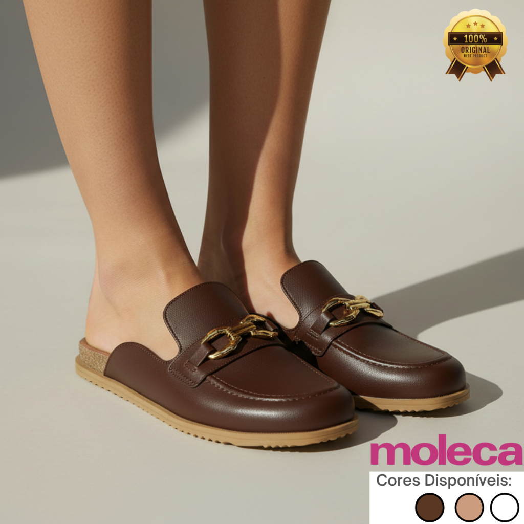 Mule Moleca Sapato Feminino Clog Casual Confortável Original em Oferta na Shopee