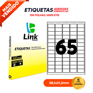 Etiqueta Adesiva A4 38,1mm x 21,2mm 100 Folhas - Link Etiquetas em Oferta na Shopee