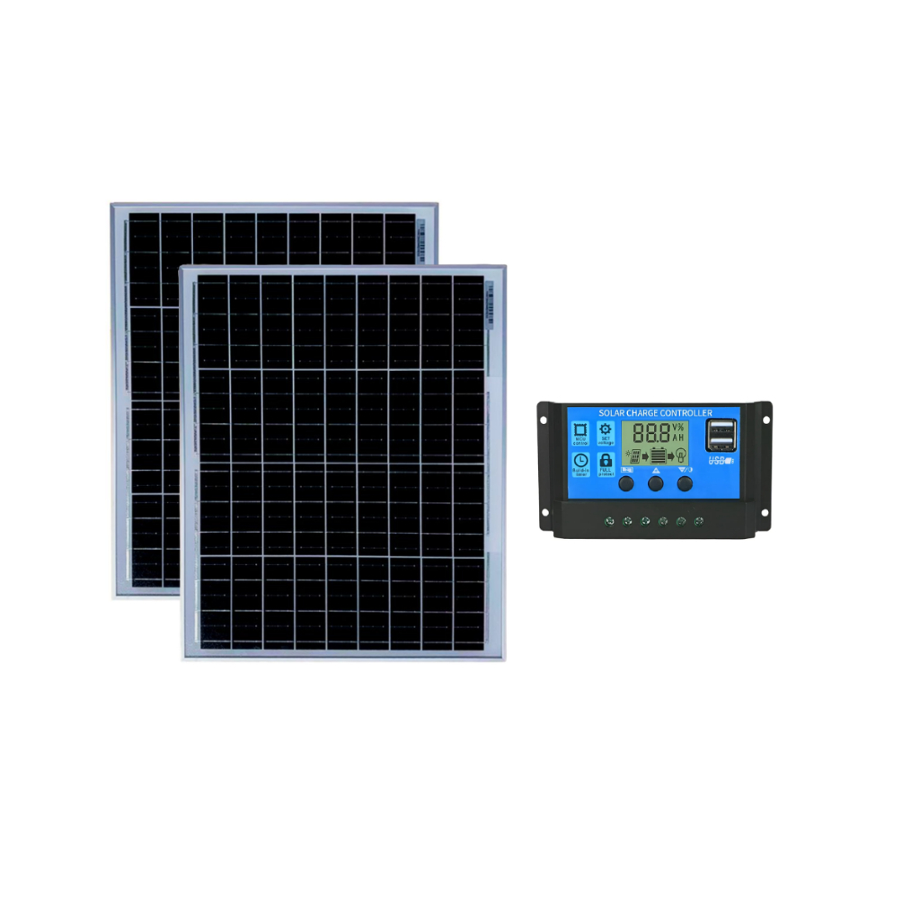 Kit Painel Placa Solar Para Caminhão Carrega Bateria 24v 12v com Placa Solar de 30w