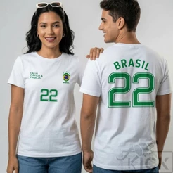 Camiseta "Brasil Deus Pátria & Família" T-Shirt Unissex em Algodão Estampa Premium Copa do Mundo 2026