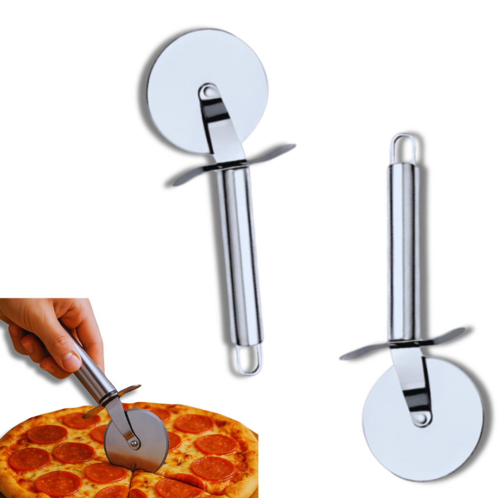 Kit 5 Carretilha Cortador de Pizza Massa em Aço Para Casa e Restaurantes. Linha Premium