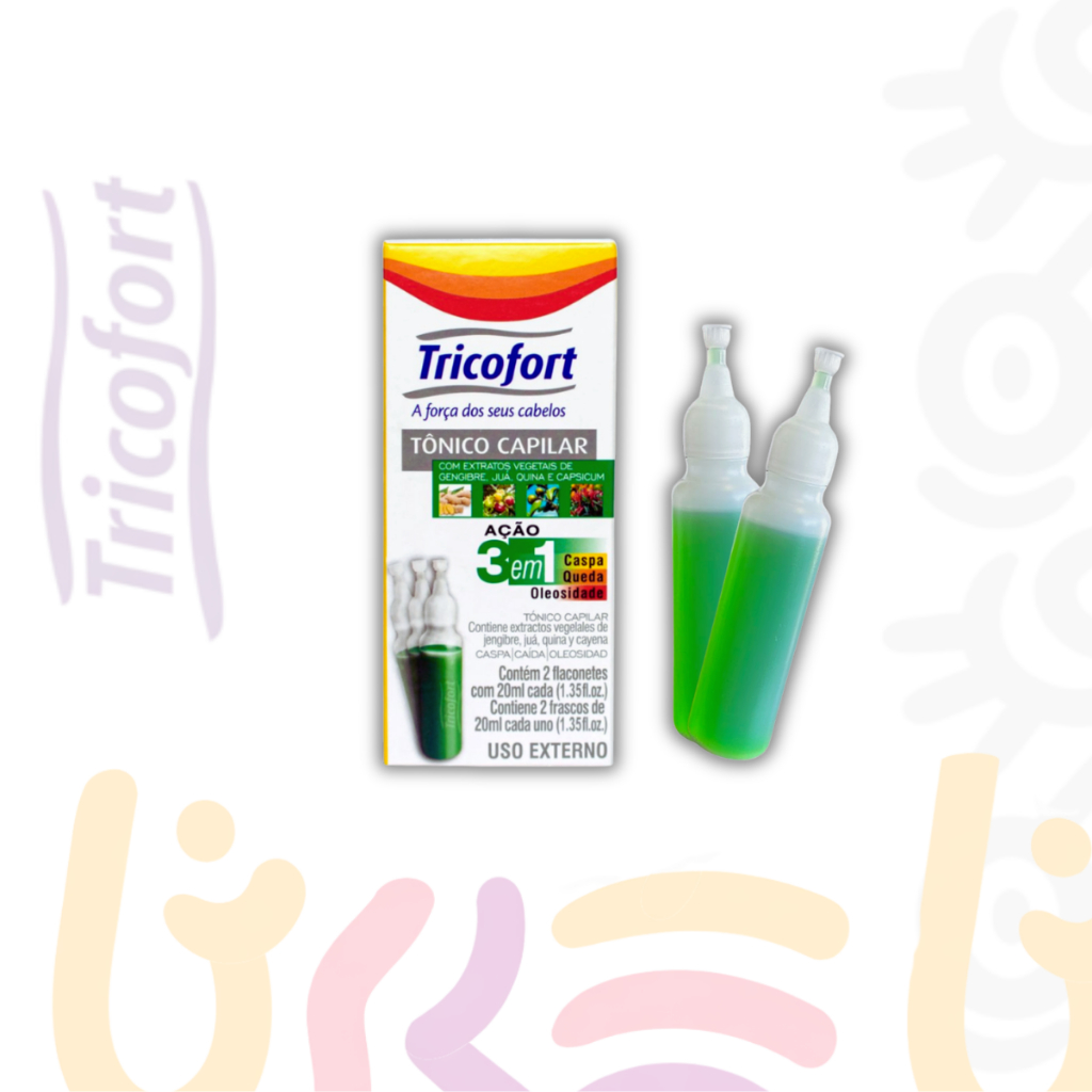 Tônico Capilar Ação 3 em 1 Caspa / Queda / Oleosidade 20ml Tricofort - Caixa C/2 Ampolas em Oferta na Shopee