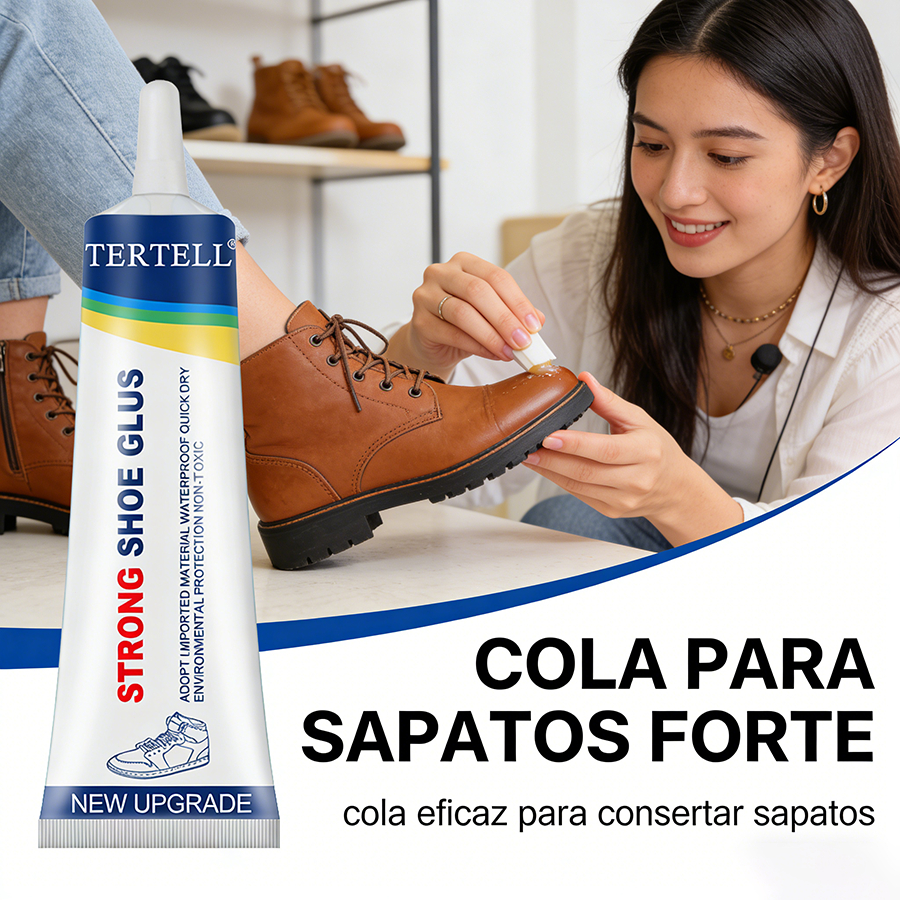 Novo Trendy Cola Universal Forte para Calçados -Adesivo Impermeável para Reparos Rápidos em Calçados