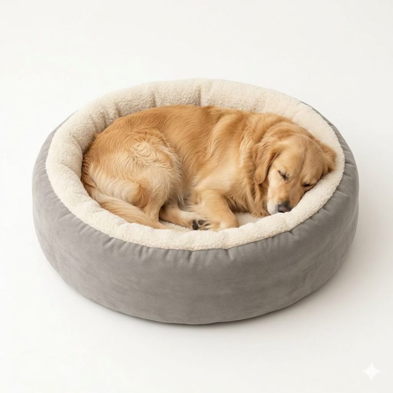 Cama Pet Redonda de Sherpa, Confortável para cães e gatos fofinha e quentinha para o inverno em Oferta na Shopee