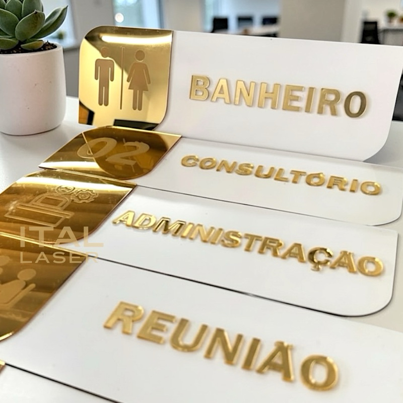 Kit 10 Placas de Porta Personalizadas em Acrílico e MDF Consultórios Salas em Oferta na Shopee