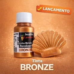 Tinta BRONZE Metálica - Tinta Para Arte e Artesanato, gesso - 37ml