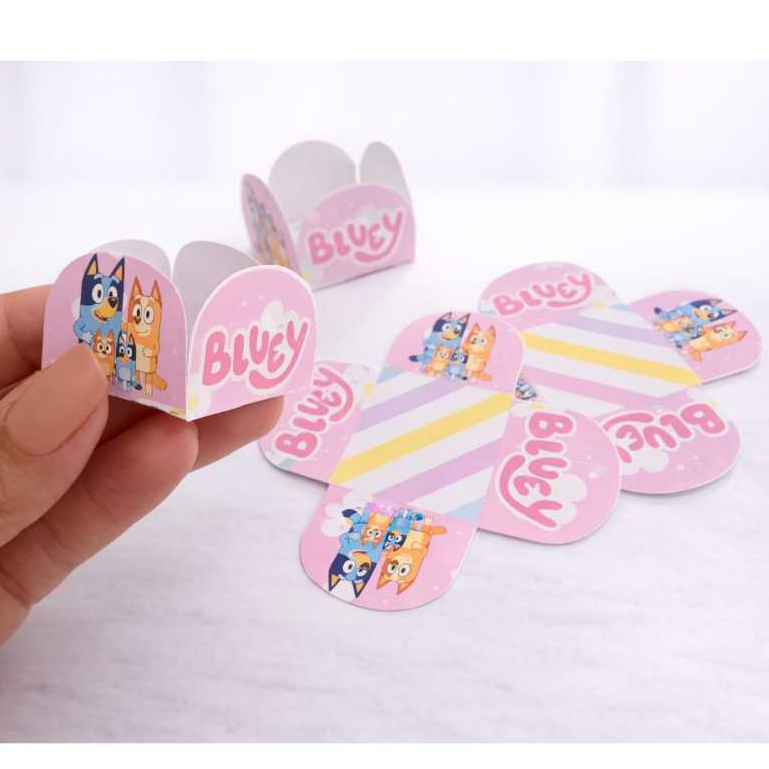 Forminhas para doces Bluey Rosa/Lembrancinhas Personalizadas Bluey Rosa/50/100/150/200
