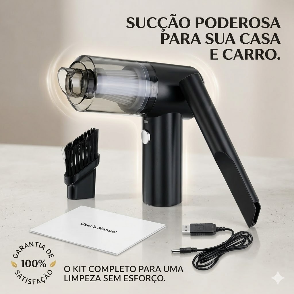 Mini Aspirador Recarregável Portátil