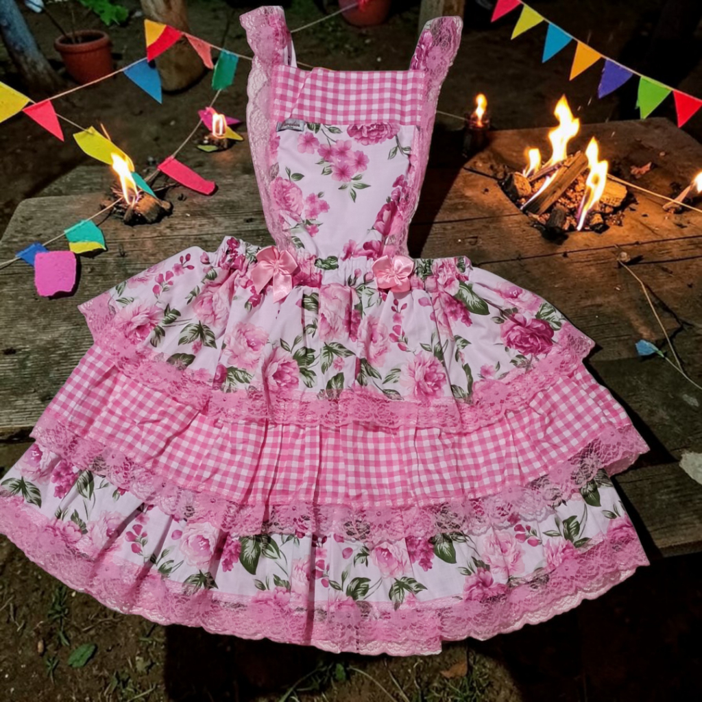 jardineira de festa junina adulto vestido de São João PMG