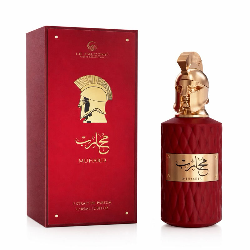 Perfume Muharib Le Falconé Extrait de Parfum 85ml Masculino Oriental Amadeirado Forte Longa Duração Importado Luxo