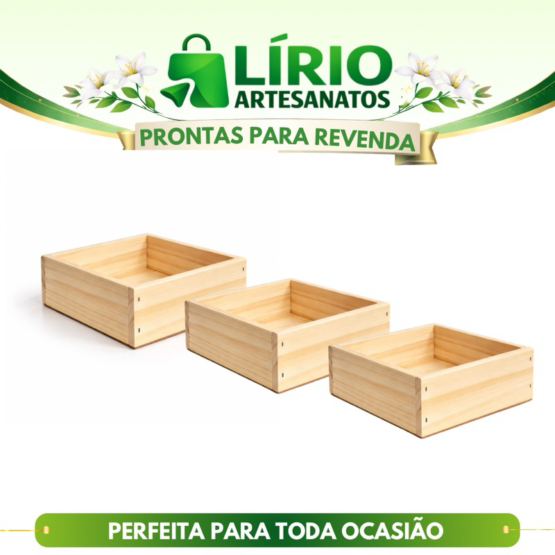 kit 10/15 Caixas de Madeira de Pinus - ideal para kits personalizados/dia das mães/dia dos namorados em Oferta na Shopee