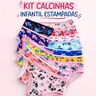 Kit Calcinhas Infantil Meninas Estampada Microfibra Confort Premium
