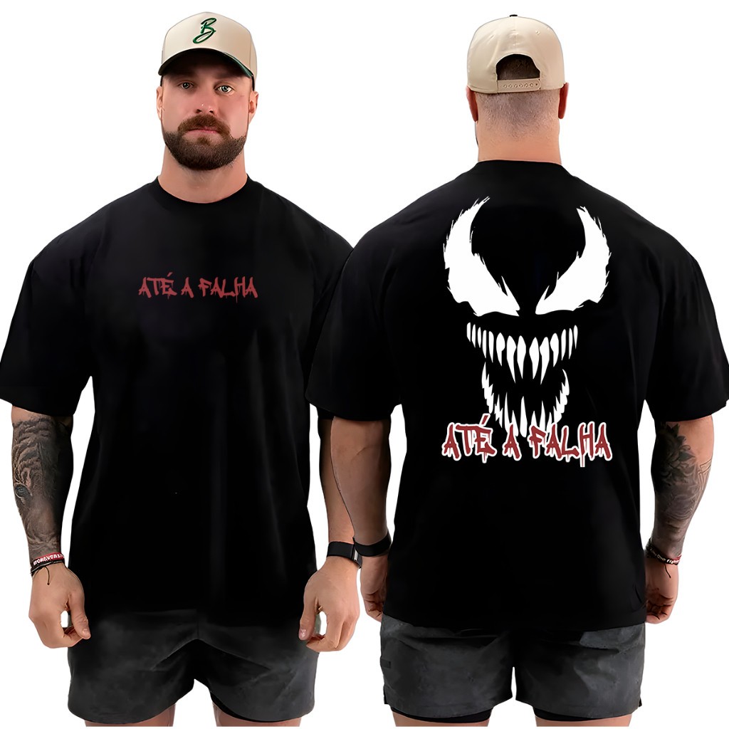 Camiseta Oversized Academia Venom Musculação Streetwear Bodybuilder Maromba 100% Algodão Envio Rapido