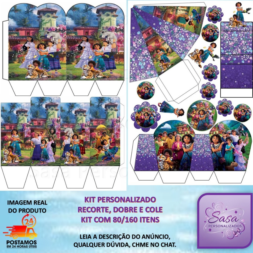 TEMA ENCANTO LEMBRANCINHA PERSONALIZADA COM OU SEM NOME - 80/100 ITENS ENVIO IMEDIATO em Oferta na Shopee