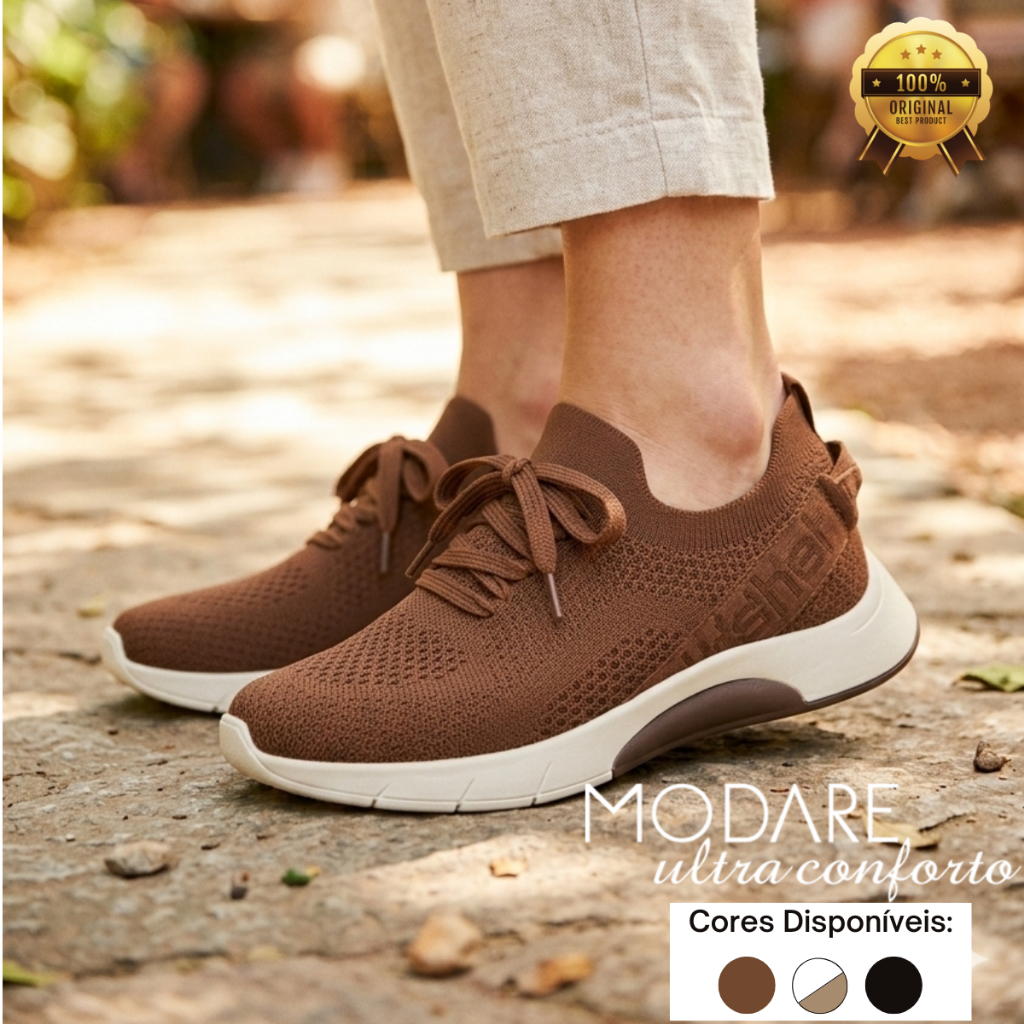 Modare Tênis UltraConforto Ortopédico Feminino Knit Academia Conforto e Leveza O Dia Inteiro