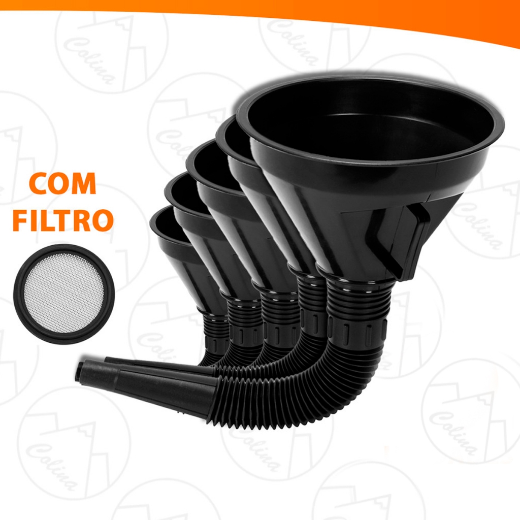 Kits Até 5 Funil Flexível 2/3/4 Und Plástico Sanfonado Óleo Motos Carros Gasolina Combustível Álcool em Oferta na Shopee