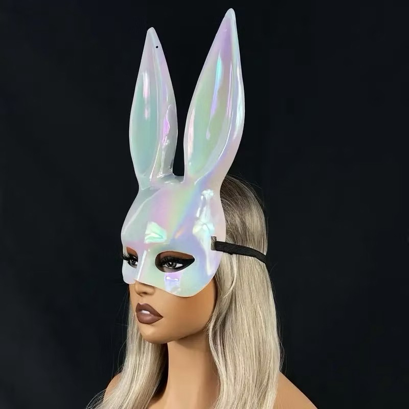 MÁSCARA DE COELHA MONOCROMÁTICO PEROLIZADO | MATERIAL: PLÁSTICO | PÁSCOA | COELHINHA | COELHO | FESTA FANTASIA | CHOCOLA