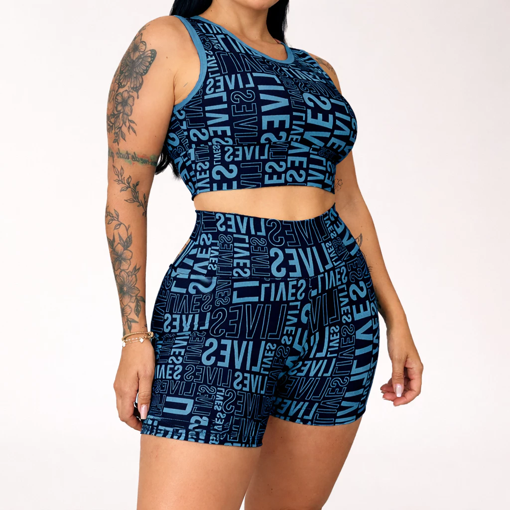 Conjunto Fitness - Short e Top Cropped Estampado Arsenall Fitness — imagem 1