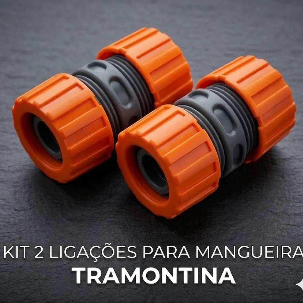 emenda mangueira jardim, kit 2 ligações tramontina