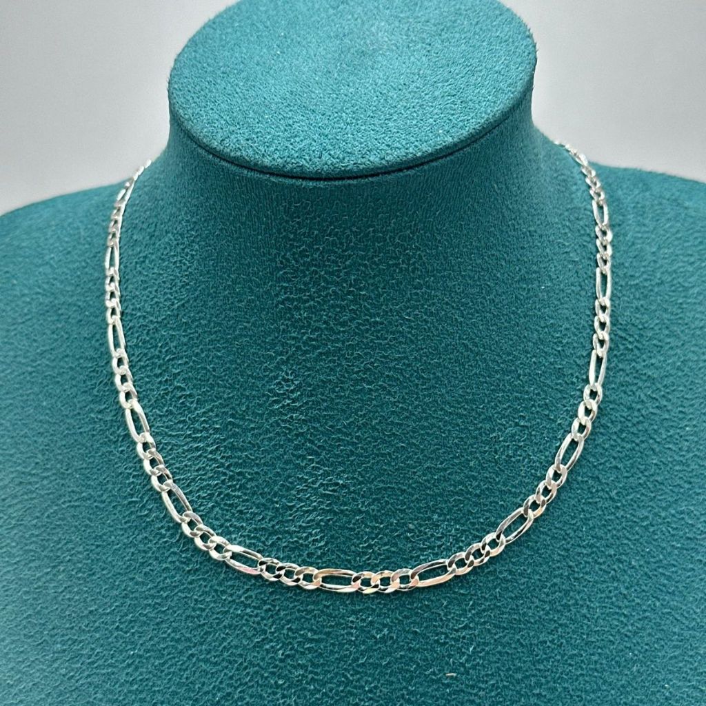 Chocker Corrente Feminina Prata 925 3x1 4mm Grossa