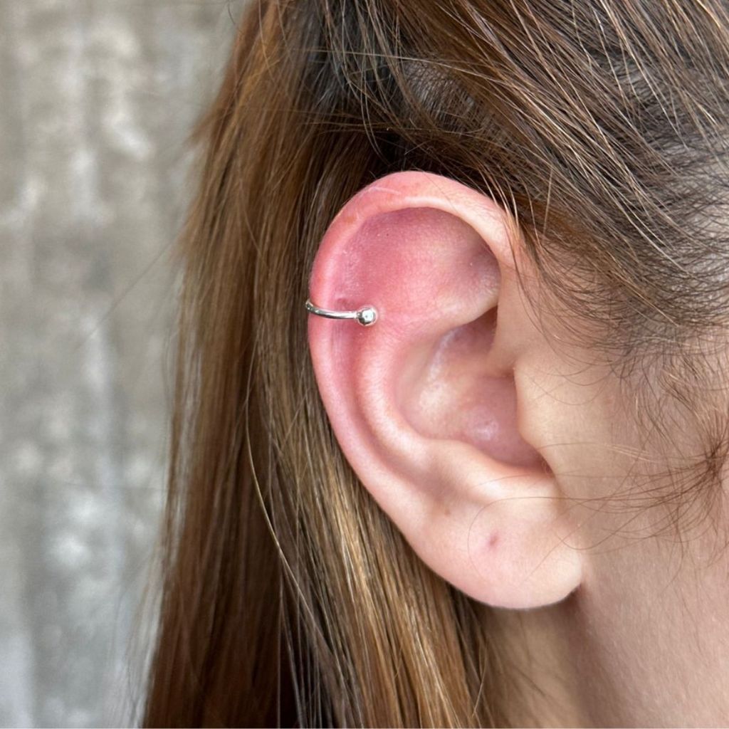 Piercing Fake Argola de Prata 925 Bolinha 3mm