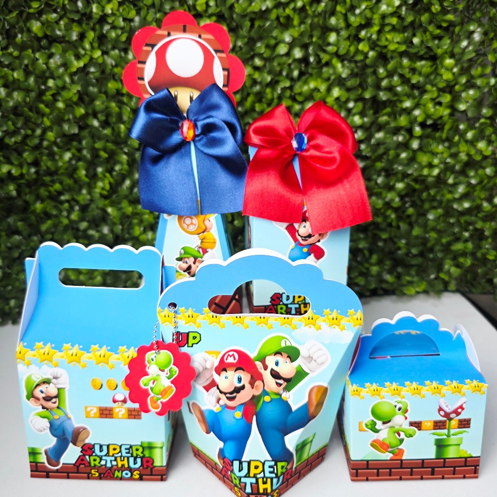 Kit Caixa Montada SUPER MARIO - Personalizados - Festa infantil - Aniversário - Lembrancinha