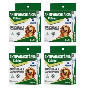 Kit com 4 Coleiras Antipulgas Carrapatos Dugs Cães Cachorro- 56CM