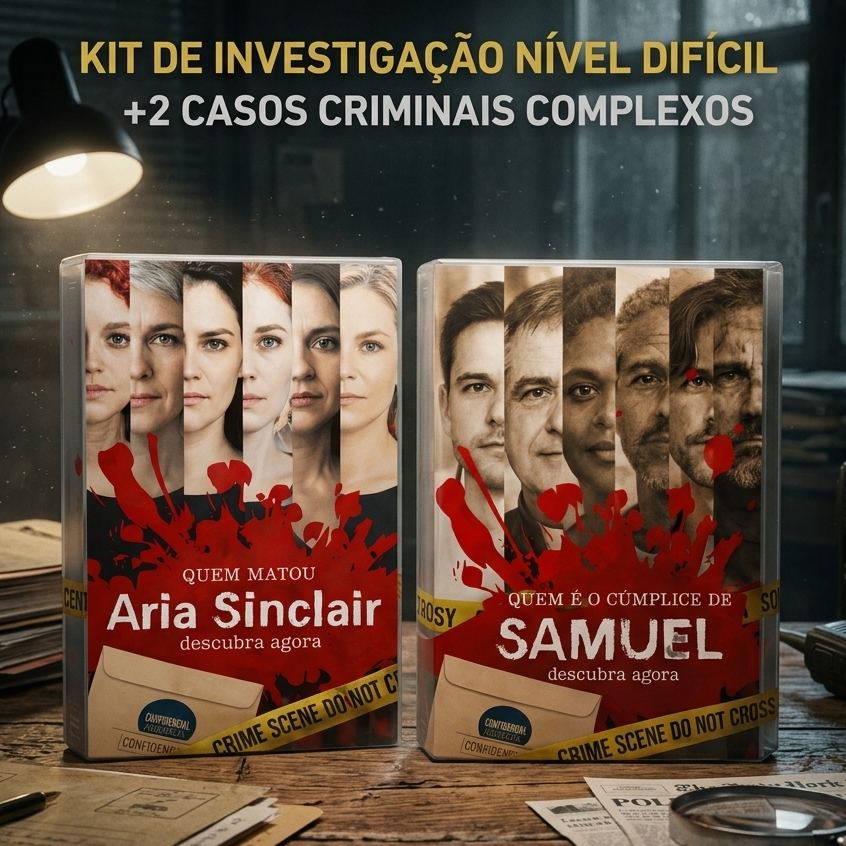 Kit Investigativo 02 Jogos Detetive Caso O Último Brinde & Caso Família Rosário