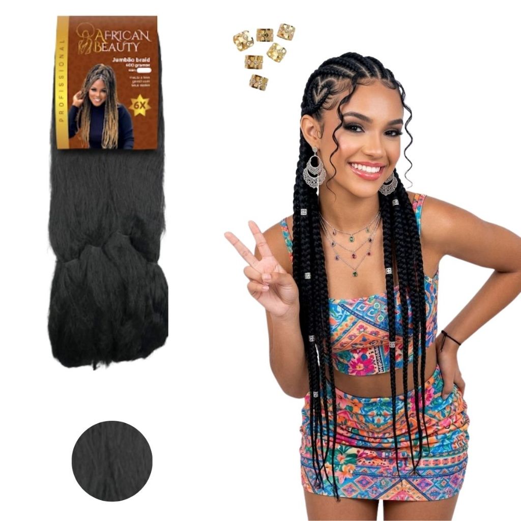 Super Jumbo Jumbão African Beauty Crespo Premium Macio Tranças Box Braids