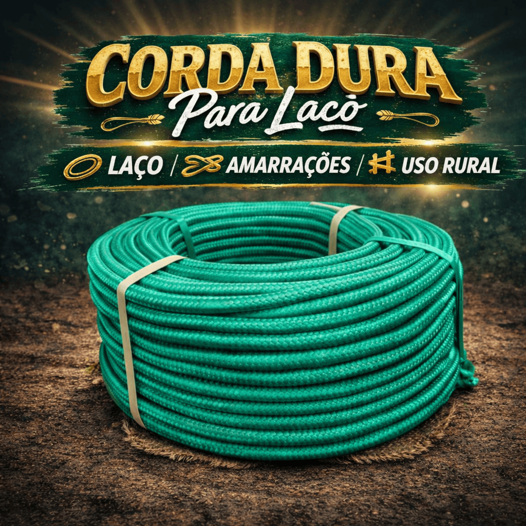 Corda Dura Trançada Para Laço Com 8mm E 50 Metros