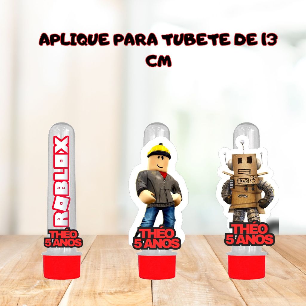 Apliques para Tubete Personalizados Roblox | Qualquer Tema | Festa Infantil | Lembrancinhas