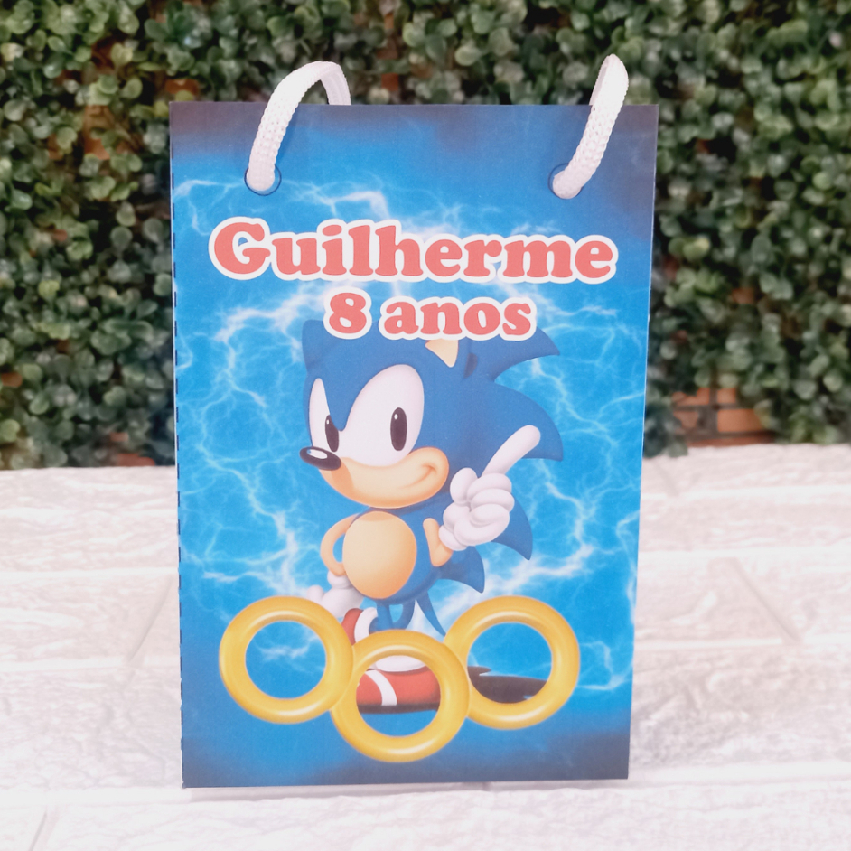 Sacolinha Sonic Aventura  Personalizada| Festa Infantil|Lembrancinhas|Aniversário|Supresa